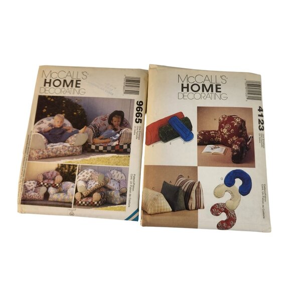 McCalls Home Decorating Sewing Patterns Lot 9665 & 4123 DIY Craft Chair Covers & - Picture 1 of 9